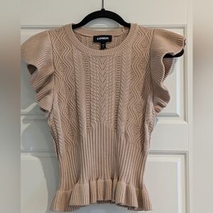 Express Women's Ruffle Sleeve Peplum Top